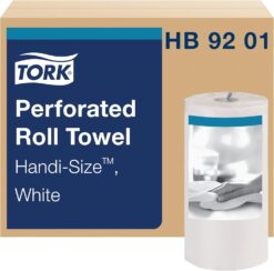Tork Handi-Size Perforated Roll Towel White, Certified Compostable, 30 x 120 Towels, HB9201
