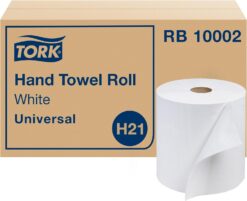 Tork Paper Hand Towel Roll White H21, Universal, 100% Recycled Fiber, 6 Rolls x 1000 ft, RB10002