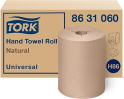 Tork Paper Towel Roll Natural H86, Universal, for Mini Dispensers, 6 Rolls x 550 ft, 8631060