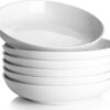 Y YHY Pasta Bowls, 30oz Salad Bowls White Soup Bowls Large Pasta Serving Bowl Porcelain Pasta Plates Wide and Shallow Bowls Set of 6 Microwave Dishwasher Safe Valentines Day Gift