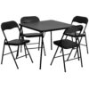 Carnegy Avenue CGA-YB-14980-BL-HD Madison 33 in. Black 5-Piece Folding Card Table and Chair Set