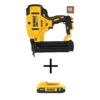 DEWALT DCN680BW203 20V MAX XR Lithium-Ion Cordless 18-Gauge Brad Nailer with 20V MAX Compact Lithium-Ion 2.0Ah Battery Pack