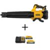 DEWALT DCBL722BW315-2C 125 MPH 450 CFM Cordless Brushless Battery Powered 20V Max Lithium-Ion Handheld Blower w/5 & 1.7Ah Batteries & Charger