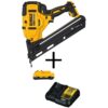 DEWALT DCN650BW230C 20V MAX XR Lithium-Ion 15-Gauge Cordless Angled Finish Nailer, (1) 3.0Ah Battery, and Charger