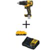 DEWALT DCD709BW230C ATOMIC 20V MAX Cordless Brushless Compact 1/2 in. Hammer Drill, (1) 3.0Ah Battery, and 12V to 20V Charger