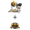 DEWALT DCS361BWCB246CK 20V MAX Lithium-Ion Cordless 7-1/4 in. Sliding Miter Saw with 6.0 Ah Battery, 4.0 Ah Battery, Charger and Bag