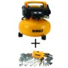 DEWALT DWFP55126W3801 6 Gal. 165 PSI Electric Pancake Air Compressor and 1/4 in. x 3/8 in. Drive Chrome Mechanics Tool Set (108 Piece)