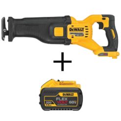 DEWALT DCS389BWDCB609 FLEXVOLT 60-Volt MAX Li-Ion Cordless Brushless Reciprocating Saw with FLEXVOLT 20V/60V Battery Pack 9.0 Ah (Tool-Only)