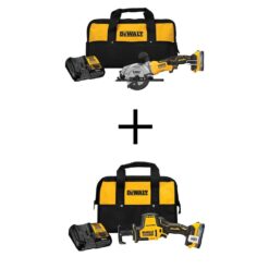 DEWALT DCS571E1WS369E1 ATOMIC 20V MAX Lithium-Ion Cordless Brushless 4-1/2 in. Circular Saw Kit and Compact Reciprocating Saw Kit