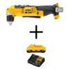 DEWALT DCD740BW240C 20V MAX Cordless 3/8 in. Right Angle Drill/Driver, (1) 20V MAX Compact Lithium-Ion 4.0Ah Battery, & 12V-20V MAX Charger