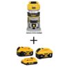 DEWALT DCB346-3WCW600B 20V MAX XR Cordless Compact Fixed Base Router, (1) 20V 6.0Ah Battery, (1) 20V 4.0Ah Battery, and (1) 2.0Ah Battery