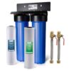 ISPRING WGB22B-PB+AHPF12MNPT16X2 2-Stage Whole House Lead Reducing Water Filtration System with 3/4 in. Push-Fit Hose Connectors
