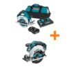 Makita XSH06PT-XSS02Z 18V X2 LXT (36V) Brushless 7-1/4 in. Circular Saw Kit 5.0Ah with 18V LXT 6-1/2 in. Lightweight Circular Saw