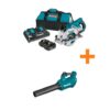 Makita XSR01PT-XBU03Z 18V X2 LXT 5.0Ah(36V) Brushless Rear Handle 7-1/4 in. Circular Saw Kit w/bonus 116 MPH 459 CFM 18V LXT Brushless Blower
