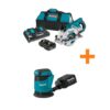 Makita XSR01PT-XOB01Z 18V X2 LXT 5.0Ah (36V) Brushless Rear Handle 7-1/4 in. Circular Saw Kit with bonus 18V LXT 5 in. Random Orbit Sander