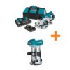 Makita XSR01PT-XTR01Z 18V X2 LXT 5.0Ah (36V) Brushless Rear Handle 7-1/4 in. Circular Saw Kit with bonus 18V LXT Brushless Compact Router