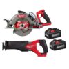Milwaukee 2830-20-2821-20-48-11-1862 M18 FUEL 18V Lithium-Ion Cordless 7-1/4 in. Rear Handle Circ Saw w/SAWZALL, Two 6 Ah High Output Batteries (2-Tool)