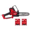 Milwaukee 3004-20-49-16-2750-49-16-2750 M18 FUEL 8 in. 18V Lithium-Ion Brushless Electric Battery Chainsaw 8 in. HATCHET Pruning Saw with Two 8 in. Saw Chain