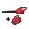 Milwaukee 2724-20-48-59-1806 M18 FUEL 120 MPH 450 CFM 18V Lithium-Ion Brushless Cordless Handheld Blower W/ M18 6-Port Sequential Battery Charger