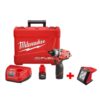 Milwaukee 2402-22-2364-20 M12 FUEL 12V Lithium-Ion Cordless 1/4 in. Hex 2-Speed Screwdriver Kit with M12 Compact Flood Light (Tool-Only)