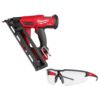 Milwaukee 2839-20-48-73-2010 M18 FUEL 18-Volt Lithium-Ion Brushless Cordless Gen II 15GA Finish Nailer Tool-Only w/Clear Anti Scratch Safety Glasses
