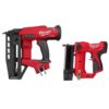 Milwaukee 3020-20–2540-20 M18 FUEL 18V Gen ll 16-Gauge Straight Finish Nailer and M12 12V 23GA Lithium-Ion Cordless Pin Nailer