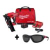 Milwaukee 2744-21-48-73-2045 M18 FUEL 3-1/2 in. 18-Volt 21-Degree Lithium-Ion Brushless Framing Nailer Kit and Polarized Tinted Safety Glasses