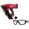 Milwaukee 2745-20-48-73-2040 M18 FUEL 3-1/2 in. 18-Volt 30-Degree Lithium-Ion Brushless Framing Nailer and Performance Safety Glasses with Gasket