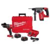 Milwaukee 2904-22-2912-20 M18 FUEL 18V Lithium-Ion Brushless Cordless 1/2 in. Hammer Drill Driver Kit w/1 in. SDS-PLUS Rotary Hammer
