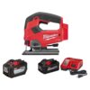 Milwaukee 2737-20-48-11-1812-48-59-1880 M18 FUEL 18V Lithium-Ion Brushless Cordless Jig Saw, 12.0Ah. Battery and 8.0ah Starter Kit