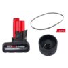 Milwaukee 48-11-2450-48-39-0631-49-90-2029 M12 12V Lithium-Ion XC Extended Capacity Battery Pack 5.0Ah w/Band Saw Blade and Band Saw Reamer Attachment (3-Pack)