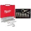 Milwaukee 48-22-9008-48-22-3690 3/8 in. Drive SAE/Metric Ratchet and Socket Mechanics Tool Set with Torque Lock Locking Pliers Kit (66-Piece)