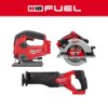 Milwaukee 2821-20-2631-20-2737-20 M18 FUEL GEN-2 18V Lithium-Ion Brushless Cordless Reciprocating Saw w/7-1/4 in Circular Saw & Jig Saw (3-Tool)