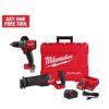 Milwaukee 2821-21-2904-20 M18 FUEL 18V Lithium-Ion Brushless Cordless SAWZALL Reciprocating Saw Kit W/M18 FUEL 1/2 in. Hammer Drill