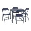 Carnegy Avenue CGA-JB-500009-NA-HD 5-Piece Navy Folding Card Table and Chair Set