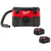 Milwaukee 0880-20-48-11-1852 M18 18-Volt 2 Gal. Lithium-Ion Cordless Wet/Dry Vacuum w/(2) M18 XC Extended Capacity 5.0 Ah Battery Packs