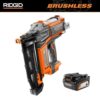 RIDGID R09892B-AC87004 18V Brushless Cordless HYPERDRIVE 16-Gauge 2-1/2 in. Straight Finish Nailer with 4.0 Ah Lithium-Ion Battery