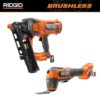 RIDGID R09894B-R86240B 18V Brushless Cordless 21° 3-1/2 in. Framing Nailer with 18V Brushless Cordless Oscillating Multi-Tool (Tools Only)