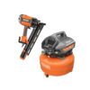 RIDGID R350RHF-OF60150HB 6 Gal. Portable Electric Pancake Air Compressor with Pneumatic 21-Degree 3-1/2 in. Round Head Framing Nailer