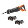 RIDGID AC8400802P-R8647B 18V 2.0 Ah Compact Lithium-Ion Batteries (2-Pack) with 18V Brushless Cordless Reciprocating Saw