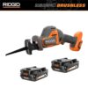 RIDGID R8648B-AC8400802P 18V SubCompact Brushless Cordless One-Handed Reciprocating Saw with (2) 2.0 Ah Compact Lithium-Ion Batteries