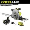 RYOBI PTS01K ONE+ HP 18V Brushless Cordless 6-1/2 in. Track Saw Kit with 4.0 Ah HIGH PERFORMANCE Battery and Charger