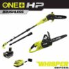 RYOBI P2570-PS ONE+ HP 18V Brushless Whisper Series Battery  12 in. Chainsaw and 8 in. Pole Saw with 6.0 Ah Battery and Charger