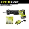RYOBI PBLRS01K1-A233501 ONE+ HP 18V Brushless Cordless Reciprocating Saw Kit with 4.0Ah Battery, Charger & Reciprocating Saw Blade Set (35Piece)