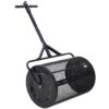 AUTMOON W46555824 36 in. Black Metal Handle Peat Moss Compost Spreader