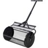 AUTMOON W46580849 24 in. Black Metal Handle Peat Moss Compost Spreader