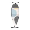 Brabantia 134807 Ironing Board D 53 x 18 In with Heat Resistant Parking Zone and Linen Rack, with Spring Bubbles Cover and Black Frame