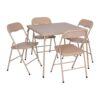 Carnegy Avenue CGA-JB-500008-TA-HD 5-Piece Tan Folding Card Table and Chair Set