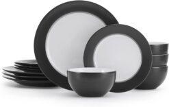 Pfaltzgraff Grayson Charcoal 12 Piece Dinnerware Set, Service for 4 - 2