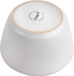 Elama Arthur 16 Piece Stoneware Dinnerware Set in Matte White with Gold Rim (Arthur Paul Louis Set) - 8